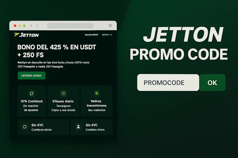 Jetton promo code &mdash; bonus na pierwszy depozyt 425% w USDT + 250 FS